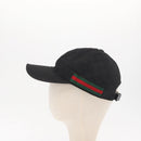 GUCCI Web Sherry Line GG Canvas Baseball Cap L Black 200035 204891 Auth ki6381-3