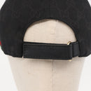 GUCCI Web Sherry Line GG Canvas Baseball Cap L Black 200035 204891 Auth ki6381-5