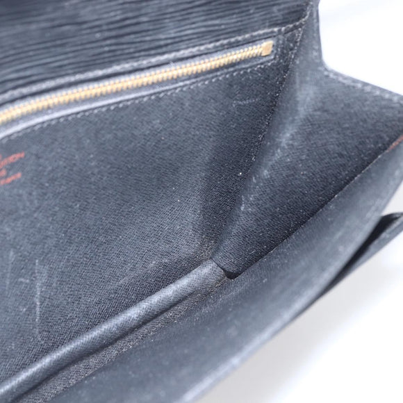 LOUIS VUITTON Epi Serie Dragonne Clutch Bag Black Noir M52612 LV Auth ki6383