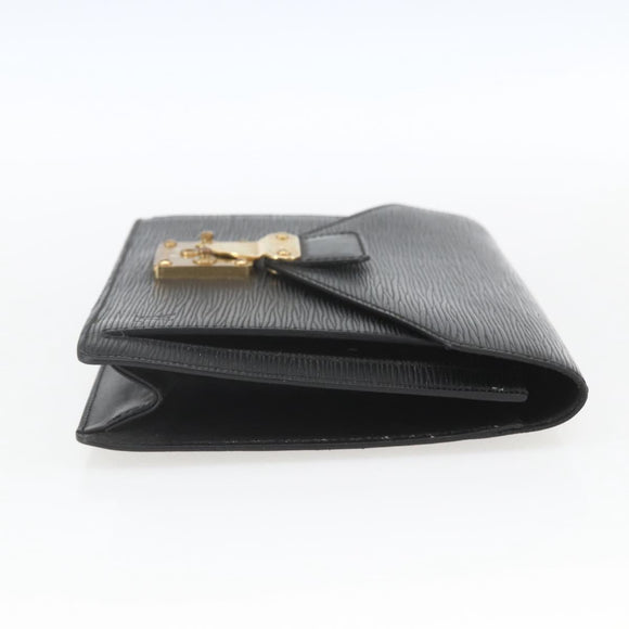 LOUIS VUITTON Epi Serie Dragonne Clutch Bag Black Noir M52612 LV Auth ki6383