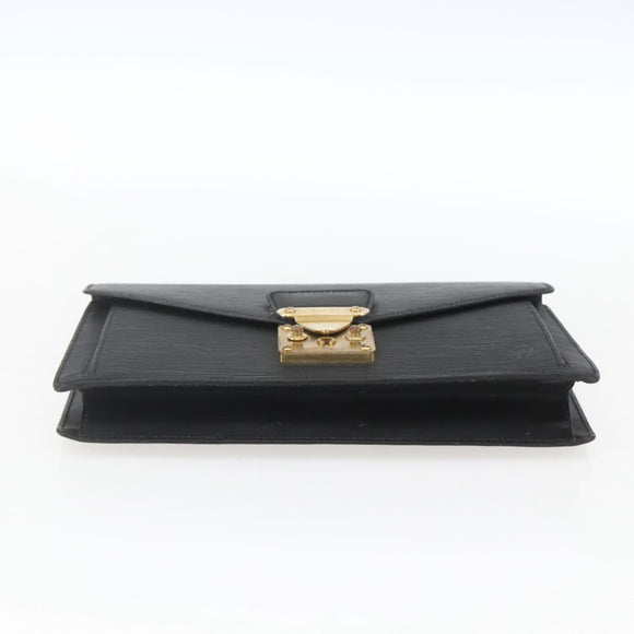 LOUIS VUITTON Epi Serie Dragonne Clutch Bag Black Noir M52612 LV Auth ki6383