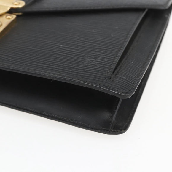 LOUIS VUITTON Epi Serie Dragonne Clutch Bag Black Noir M52612 LV Auth ki6383