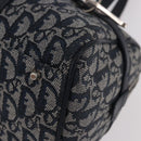 Christian Dior Trotter Canvas Hand Bag Navy Silver Auth ki6384-14