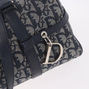 Christian Dior Trotter Canvas Hand Bag Navy Silver Auth ki6384-19