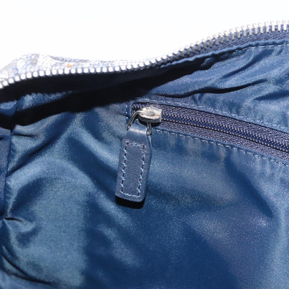 Christian Dior Trotter Canvas Hand Bag Navy Silver Auth ki6384