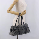 Christian Dior Trotter Canvas Hand Bag Navy Silver Auth ki6384-29