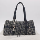 Christian Dior Trotter Canvas Hand Bag Navy Silver Auth ki6384-30