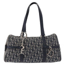 Christian Dior Trotter Canvas Hand Bag Navy Silver Auth ki6384-2