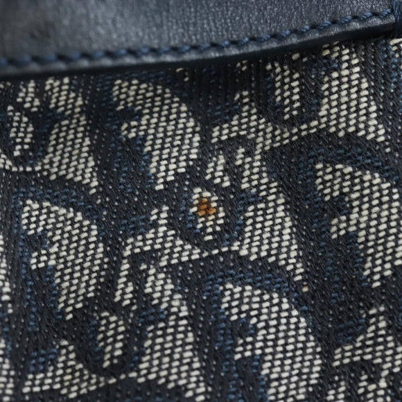 Christian Dior Trotter Canvas Hand Bag Navy Silver Auth ki6384