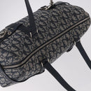 Christian Dior Trotter Canvas Hand Bag Navy Silver Auth ki6384-6