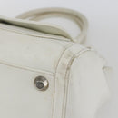 Christian Dior Hand Bag Leather White Silver Auth ki6385-9