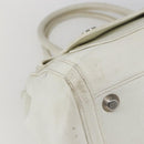 Christian Dior Hand Bag Leather White Silver Auth ki6385-14