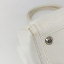 Christian Dior Hand Bag Leather White Silver Auth ki6385-16