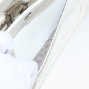 Christian Dior Hand Bag Leather White Silver Auth ki6385-11