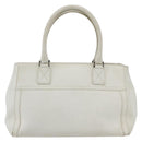 Christian Dior Hand Bag Leather White Silver Auth ki6385-2