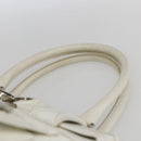 Christian Dior Hand Bag Leather White Silver Auth ki6385-8