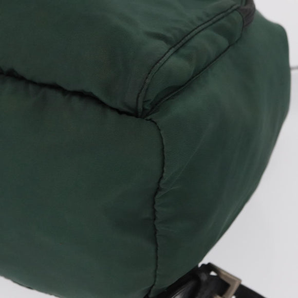 PRADA Backpack Nylon Green Silver Auth ki6395