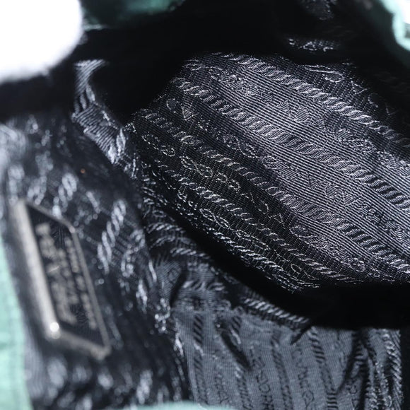 PRADA Backpack Nylon Green Silver Auth ki6395