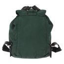 PRADA Backpack Nylon Green Silver Auth ki6395-2