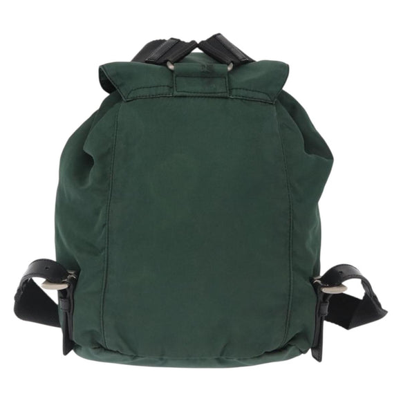 PRADA Backpack Nylon Green Silver Auth ki6395