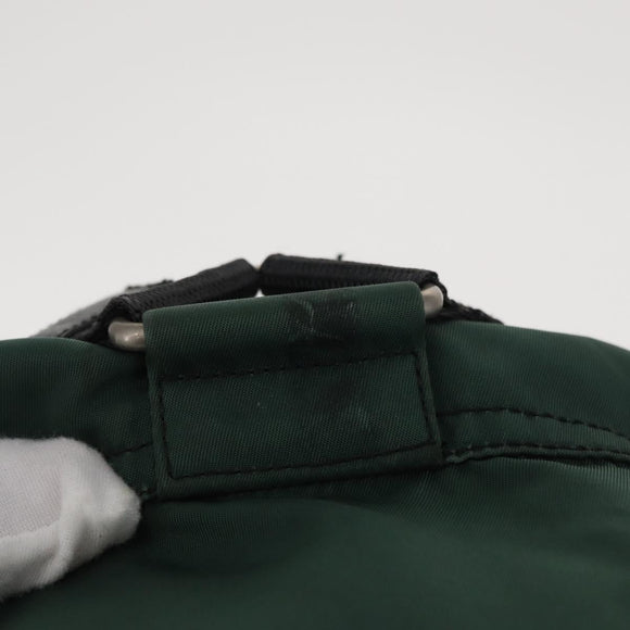 PRADA Backpack Nylon Green Silver Auth ki6395