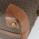 CELINE Macadam Canvas Boston Bag PVC Leather Brown Gold Auth ki6396-16