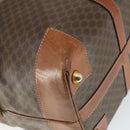 CELINE Macadam Canvas Boston Bag PVC Leather Brown Gold Auth ki6396-17