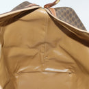 CELINE Macadam Canvas Boston Bag PVC Leather Brown Gold Auth ki6396-20