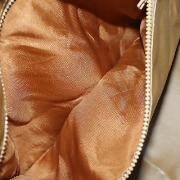 CELINE Macadam Canvas Boston Bag PVC Leather Brown Gold Auth ki6396