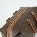 CELINE Macadam Canvas Boston Bag PVC Leather Brown Gold Auth ki6396-6