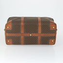 CELINE Macadam Canvas Boston Bag PVC Leather Brown Gold Auth ki6396-5