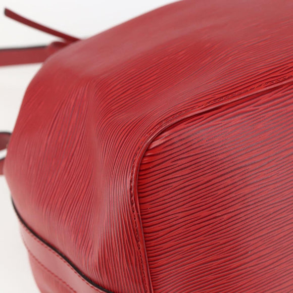 LOUIS VUITTON Epi Petit Noe Shoulder Bag Red M44107 LV Auth ki6398