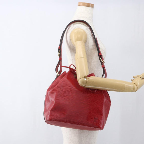 LOUIS VUITTON Epi Petit Noe Shoulder Bag Red M44107 LV Auth ki6398