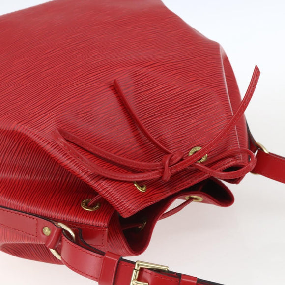 LOUIS VUITTON Epi Petit Noe Shoulder Bag Red M44107 LV Auth ki6398