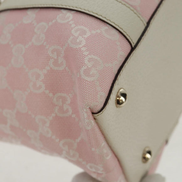 GUCCI GG Canvas Tote Bag Pink Gold 141470 Auth ki6408A