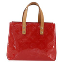 LOUIS VUITTON Monogram Vernis Reade PM Bag Pomme D'amour M91990 LV Auth ki6412-2