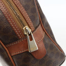 CELINE Macadam Canvas Hand Bag PVC Leather Brown Gold Auth ki6413-17