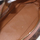 CELINE Macadam Canvas Hand Bag PVC Leather Brown Gold Auth ki6413-10