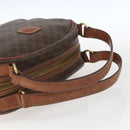 CELINE Macadam Canvas Hand Bag PVC Leather Brown Gold Auth ki6413-7