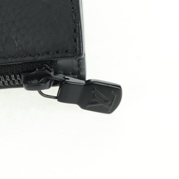 LOUIS VUITTON Taurillon Clemence Sac Plat Cloth Black M21884 Auth ki6418A