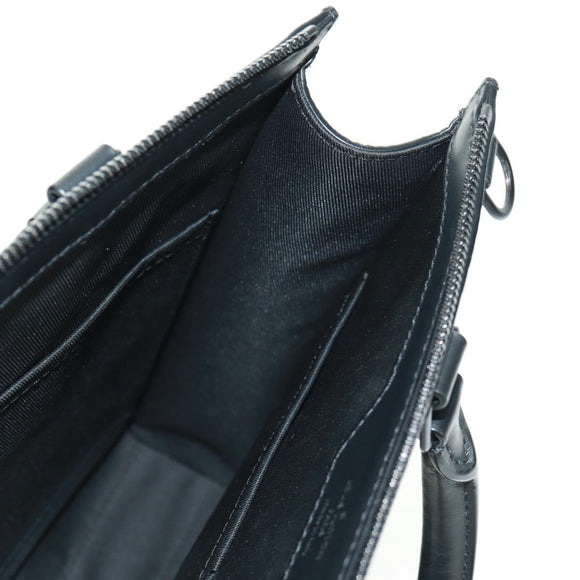 LOUIS VUITTON Taurillon Clemence Sac Plat Cloth Black M21884 Auth ki6418SAM