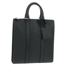 LOUIS VUITTON Taurillon Clemence Sac Plat Cloth Black M21884 Auth ki6418SAM-1