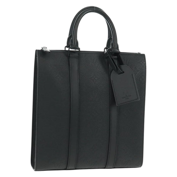 LOUIS VUITTON Taurillon Clemence Sac Plat Cloth Black M21884 Auth ki6418SAM