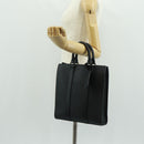 LOUIS VUITTON Taurillon Clemence Sac Plat Cloth Black M21884 Auth ki6418SAM-23
