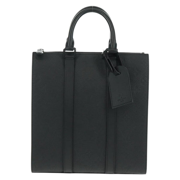 LOUIS VUITTON Taurillon Clemence Sac Plat Cloth Black M21884 Auth ki6418SAM