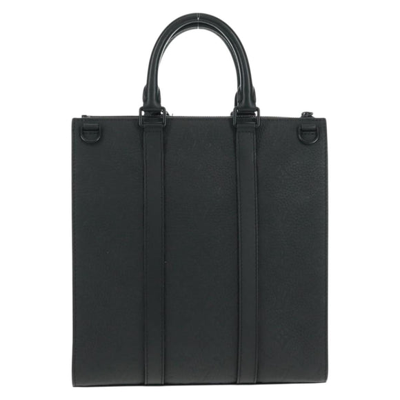 LOUIS VUITTON Taurillon Clemence Sac Plat Cloth Black M21884 Auth ki6418SAM