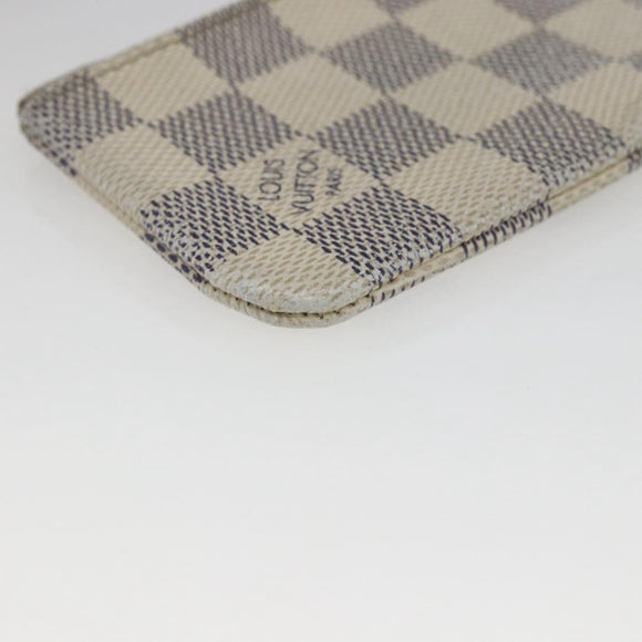 LOUIS VUITTON Damier Azur Pochette Cles Coin Purse N62659 LV Auth ki6422