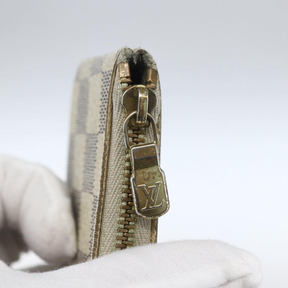 LOUIS VUITTON Damier Azur Pochette Cles Coin Purse N62659 LV Auth ki6422
