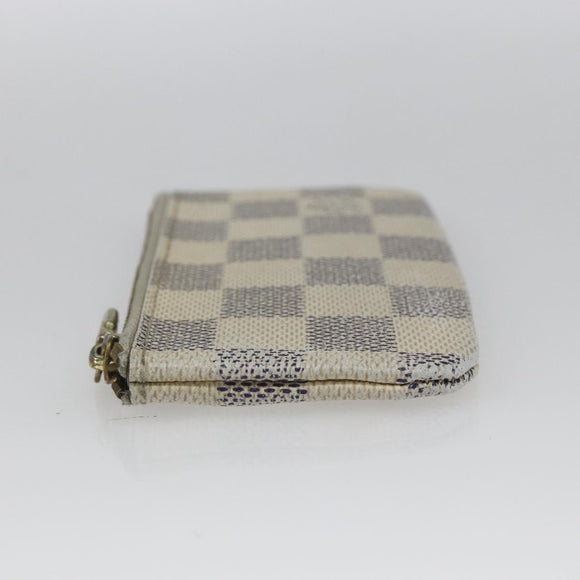LOUIS VUITTON Damier Azur Pochette Cles Coin Purse N62659 LV Auth ki6422