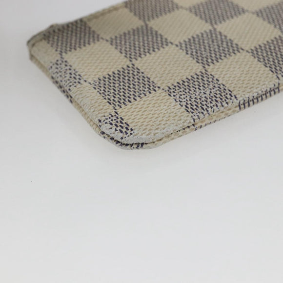 LOUIS VUITTON Damier Azur Pochette Cles Coin Purse N62659 LV Auth ki6422